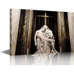 TISHIRON Canvas Wall Art for Bedroom Living Room Sant Alessandro Church Modern Decor Saint Mary with Jesus Paintings Pictures Christian Religion Office Wall Decor Contemporary