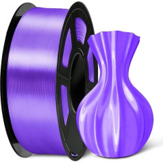 SUNLU PLA+ Shiny Silk 3D Printer Filament 1.75 mm, Printing Filament with Silky Smooth Finish, Good Colour Rendering, Dimensional Accuracy ± 0.02 mm, 1 kg Spool, PLA+ Silk, Dark Purple