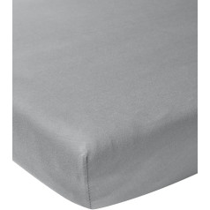 Meyco Home Basic Jersey Plain Fitted Sheet for Double Bed (Flat Sheet with Soft Jersey Quality, 100% Cotton, Perfect Fit thanks to Elasticated Edging, Breathable, Dimensions: 160 x 200 cm), Grey