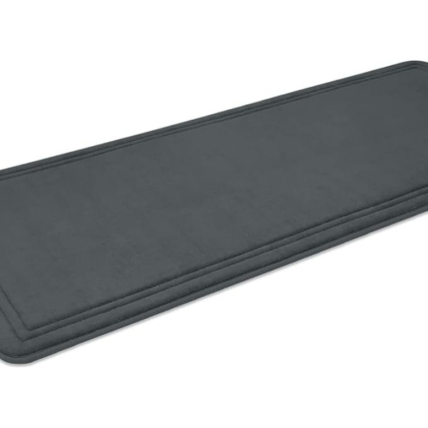 ITSOFT Memory Foam Bath Mat, Non-Slip, Super Soft & Washable, Perfect for Your Bathroom (Charcoal Grey, 150 x 58 cm)