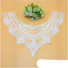 1 x white lace collar embroidered neckline trim appliqué embellishments vintage border wedding dress accessory # XH01-08-08