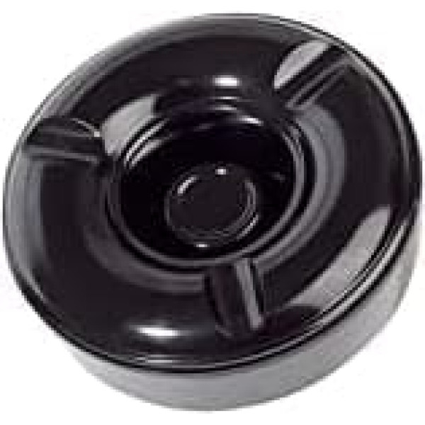 MCM service Wind Ashtray Pure Melamine Diameter 12 x 4.5 cm Black Made in Italy