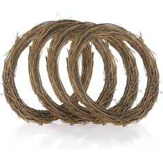 Natural Grapevine Wreaths 25cm Christmas Rattan Wreath Decoration Wine Branch Wreath for DIY Garden Home Wedding Party Decoration Front Door Wall Hanging 4 Pack