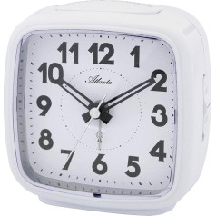 Atlanta Radio Alarm Clock Analogue with Light Snooze Easy to Read Numbers - 1837/0 (White)