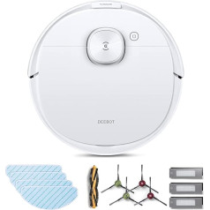 ECOVACS DEEBOT N8 Pro Care Robot Vacuum Cleaner with Mop Function (incl. Accessory Kit), 2600 Pa, 3D Obstacle Detection, Ideal as Vacuum Cleaner Robot for Pet Hair, Hard Floors, 67 dB, App, Alexa, White