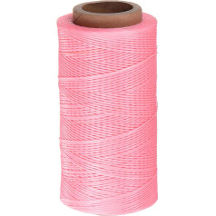 sourcing map Sewing Upholstery Thread 260m Waxed Polyester Thread Wear-Resistant Anti-Stretch Embroidery Thread Cord Cotton Thread for Quilting Leather Pink