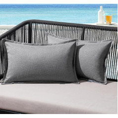 MIULEE Outdoor Cushion Weatherproof Cushion Cover Waterproof Decorative Cushion Covers Linen Look Sofa Cushion Decorative Cushion for Garden Sofa Couch Living Room Bedroom Set of 2 30 x 50 cm Light
