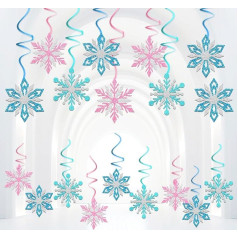 20 Stück Winter Schneeflocke hängende Wirbel Dekoration Weihnachten hängende Wirbel Decke Dekor für Silvester Hochzeit Babyparty Party Supplies