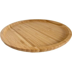 Bamboo Wood Round Serving Tray 30cm Large Round Tea Coffee Food Home Decoration - Round Wooden Platter Serving Board