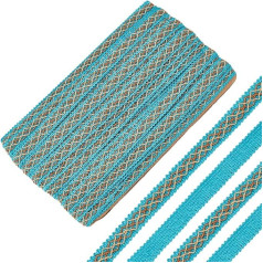 WEBEEDY 13 Yard Gimp Border 1 mm Diamond Stripes Fabric Lace Trim for Sewing DIY Crafts Sofa Cushion Cover Edge Decoration Wedding Supplies Gift Wrap Home Decor