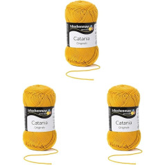 Schachenmayr Catania 50 g Gold Hand Knitting Yarn (Pack of 3)