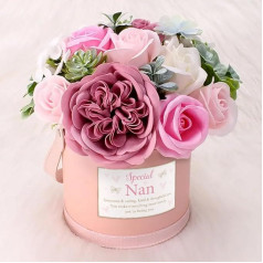 Grandma Flowers Gifts for Grandma, Soap Flower Bouquet, Everlasting Flowers, Thoughtful Gifts for Grandma, Birthday, Mother's Day, Pink Roses, Artificial Flowers, Sentimental