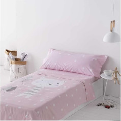 COTTON ARTean Duvet Cover Set for Children, Teenagers, Pink, 105 x 190/200 cm, 100% Cotton.