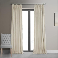 HPD Half Price Drapes Velvet Blackout Curtains 84 Inch Long 1 Panel Blackout Curtain Characteristic Pleated for Living Room and Bedroom 25x84 Inch Neutral Bottom