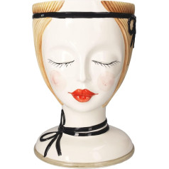Keyhomestore -Bassano Naif Ceramic Pot 100% Made in Italy Height 21 cm Ideal for Decoration, Plant Holder and Flower Stand for Indoor and Outdoor Use