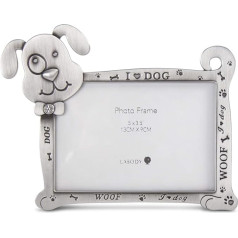 Lasody 5x3.5 Inch Metal Dog Shape Photo Picture Tabletop Frame for Dog Dog Photo Gift