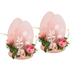 Decorated Tea Light Holder with Artificial Flowers Glass Insert Home Accessory Light Lamp Candle Holder Candle Holder Tea Light Mood Light Easter Decoration Easter Gift Decorative Object 3D Picture