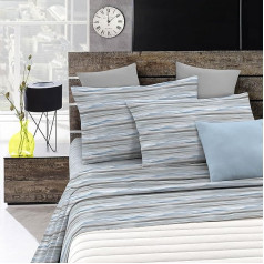 Italian Bed Linen Emotion Blue Wave 1 Seater Duvet Cover Set