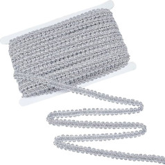 PH PandaHall 90 Yards Metallic Braided Lace Trim Silver 14mm Centipede Lace Trim Curtain Fabric Upholstery Trim for Crafts, Costumes, Slipcovers, Clothing, Sofa,