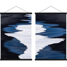 Lanpn B0 Magnetic Poster Frame, 120 cm, 120 x 80 cm, 120 x 60 cm, Natural Wood Magnetic Picture Frame, Poster Frame (120cm, Black, 2 Packs)