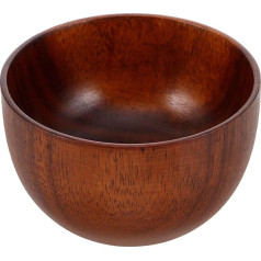 Cabilock Wooden Salad Bowl, Practical Wooden Fruit Bowl, Round Bowl, Serving Bowl for Fruit, Cereal, Cornflake, Pasta or Salads, Single Bowl, Diameter 8-26cm