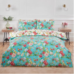 Rapport Home Ashbourne Microfibre Duvet Cover Set, King Size Duvet Cover, Duck Egg
