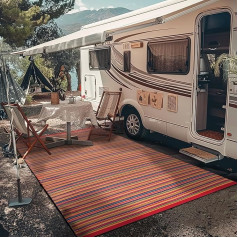 Green Decore 8 x 10 Inch Multi Coloured Plastic Non Stain Resistant Reversible Fade Resistant Outdoor Rug