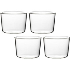 Operitacx 4 x 200ml Clear Glass Pudding Cups Dessert Cups Ice Cream Cups Mousse Bowl Small Serving Bowls Drinking Glasses Candle Holder for Water Drinks Cocktails