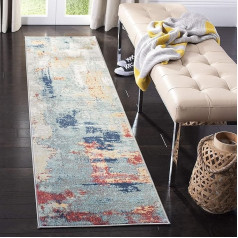 SAFAVIEH Jasper Collection Abstract Rug for Living Room Dining Room Bedroom Short Pile Grey and Red 24