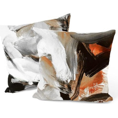 Berkin Arts Decorative Marble Abstract Square Cushion Cover Set of 2 Cushion Covers 45 x 45 cm Decorative Cushion Covers Sofa Cushion Hidden Zip Decorative Cushion White Grey for Bedroom