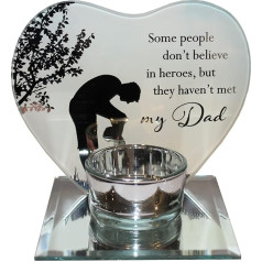 Reflections of the Heart Glass Tea Light Holder - Father's Day, Memorial or Birthday Gift