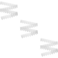 Operitacx 3St Geschenkbänder für Scrapbook-Verzierungen Bandbesatz Schleife Golddekor Spitzenbesatz Spitzenband Haar Klebeband Applikationen Sammelalbum Braut schmücken Weiß