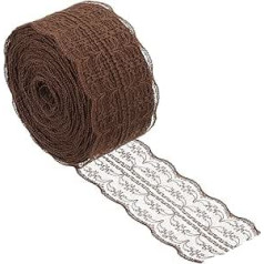 PATIKIL 1.8 Inch Width 25 Yards Lace Ribbon Sewing Lace Roll Gift Package Pattern Packaging for Party Home Decoration Dress Craft Dark Brown