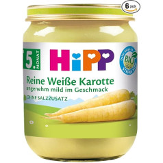HiPP Pure White Carrot, Pack of 6 (6 x 125 g) - Organic