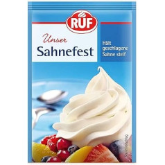 RUF Cream-proof keeps whipped cream stiff, delays the soaking of fruit soils, gluten-free and vegan according to formula