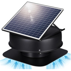 EcoCalm Solar Fan with Remote Control, Waterproof Solar Fan with Solar Panel 35 W and 3 M Adapter, Roof Fan for Attic for Roof Ventilation