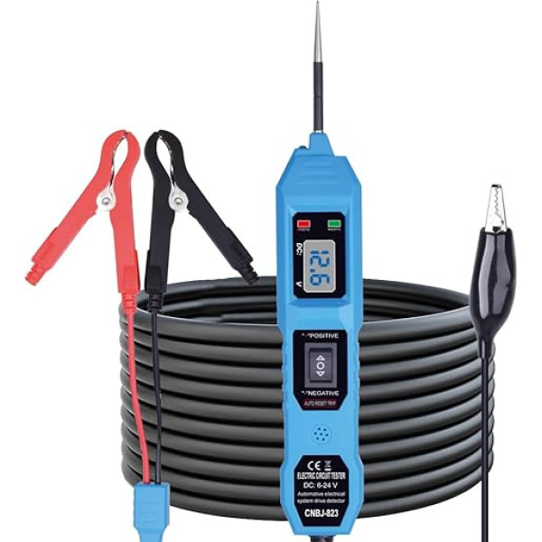 OBEST Voltage Tester for Motor Vehicles, Circuit Tester, Automotive Intelligent Circuit Tester with Digital LCD, DC 3.5-36 V with Extension Cable, Car Electrical Test