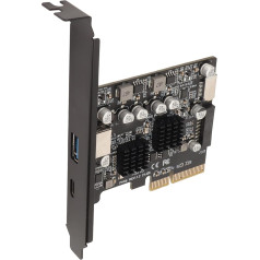 Sxhlseller PCIe to USB 3.2 Gen 2 Card, 1 USB Type-A and 1 USB Type-C Port, Internal 19 Pin 10 Gbps High Speed Connector, Front Type E, USB PCIe Card for Desktop Computer