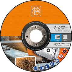 FEIN Cutting Discs 125 mm, 1 mm I 25 x Cutting Discs for Angle Grinder I For Separating Sheet Metal, Pipes & Profiles I Can Be Used For Steel and Stainless Steel