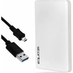 Storite Portable Ultra Thin 2.5 Inch 320GB External Hard Drive with Fast Data Transfer USB 2.0 Hard Drive Compatible with PC, Mac, Windows, Gaming, Laptop and Office (White)