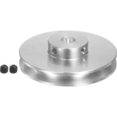 QUARKZMAN V-type pulley 8 mm bore 58 mm outer diameter single groove aluminium alloy for 3-5 mm PU round belt motor shaft drill