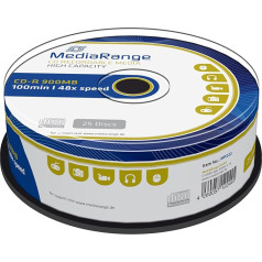 MEDIARANGE MR222 Slug and Storage Media CD-R 48x 900MB/100min Cake25