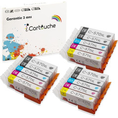 icartouche Ink Cartridges Compatible with Canon PGI-570XL CLI-571XL (3BK 3PBK 3C 3M 3Y) PIXMA MG5750 MG5751 MG6850 MG6851 MG7750 MG7751 TS5050 TS5051 TS6040 TS6050 TTS6051 TS8050 TS8051 TS9050