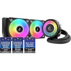 ARCTIC Liquid Freezer III 240 A-RGB - Water Cooling PC, AIO CPU Water Cooler, Intel & AMD, Efficient PWM Controlled Pump, Fan: 200-2000rpm, LGA1851 and LGA1700 Contact Frame - Black