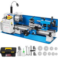 VEVOR Precision Table Mini Metal Milling Machine, Lathe 550 W, Rotary Bench Drill with Variable Speed, Lathe, Nylon Gear with 50-2500 RPM and Moving Lamp