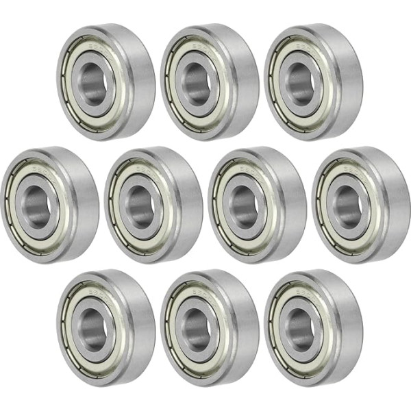 A ABSOPRO Pack of 10 6200z Deep Groove Ball Bearings P6 10 x 30 x 9 mm Ball Bearings Lubricated Bearings Metal Clasp Silver Tone Scooter Skateboard Wheel Item Replacement
