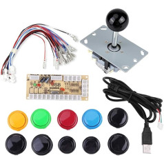 Hilitand Zero Delay Arcade Game DIY Parts Kits 10 Buttons + PC Games Black Joystick + USB Encoder for MAME PC, Other Collectibles