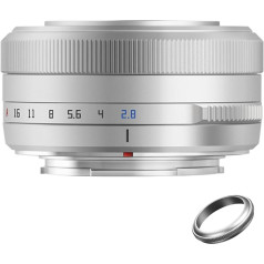 TTartisan APS-C AF 27 mm F2.8 Auto Focus Lens for Fuji X Mount, Lightweight Design, Silver