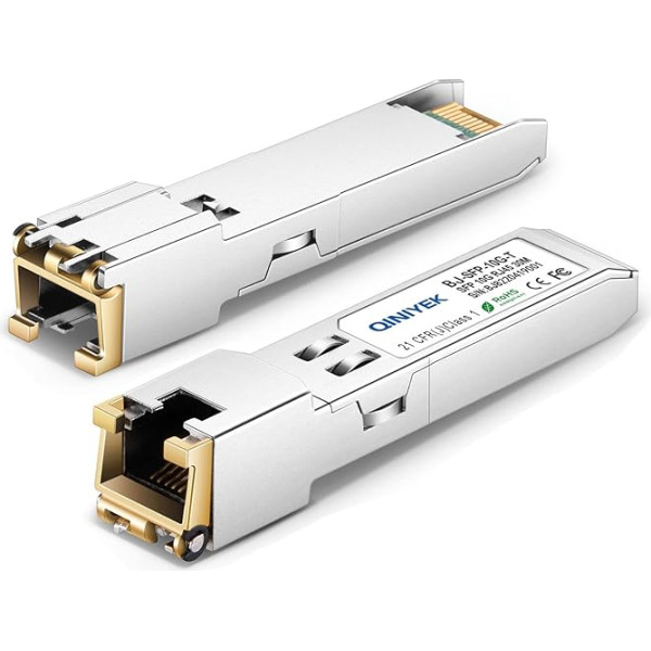 [Pack of 1] 1.25/2.5/5/10G SFP+ to RJ45 Transceiver, Copper SFP+ Module, Cat.6a/7, up to 30 m, for Cisco SFP-10G-T-S, MikroTik S+RJ10, Ubiquiti UF-RJ45-10g, TP-Link, Fortinet and Other Open Switches