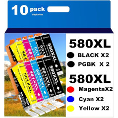 580XXL for Canon TR8550 Printer Cartridges Canon Pixma TS705 Cartridges PGI-580 CLI-581 XXL Cartridges for Canon Pixma TR8550 TS705 TS6350 TS8350 TS8250 TS6150 TS9550 TS6151 TR850 0 (10) pack: